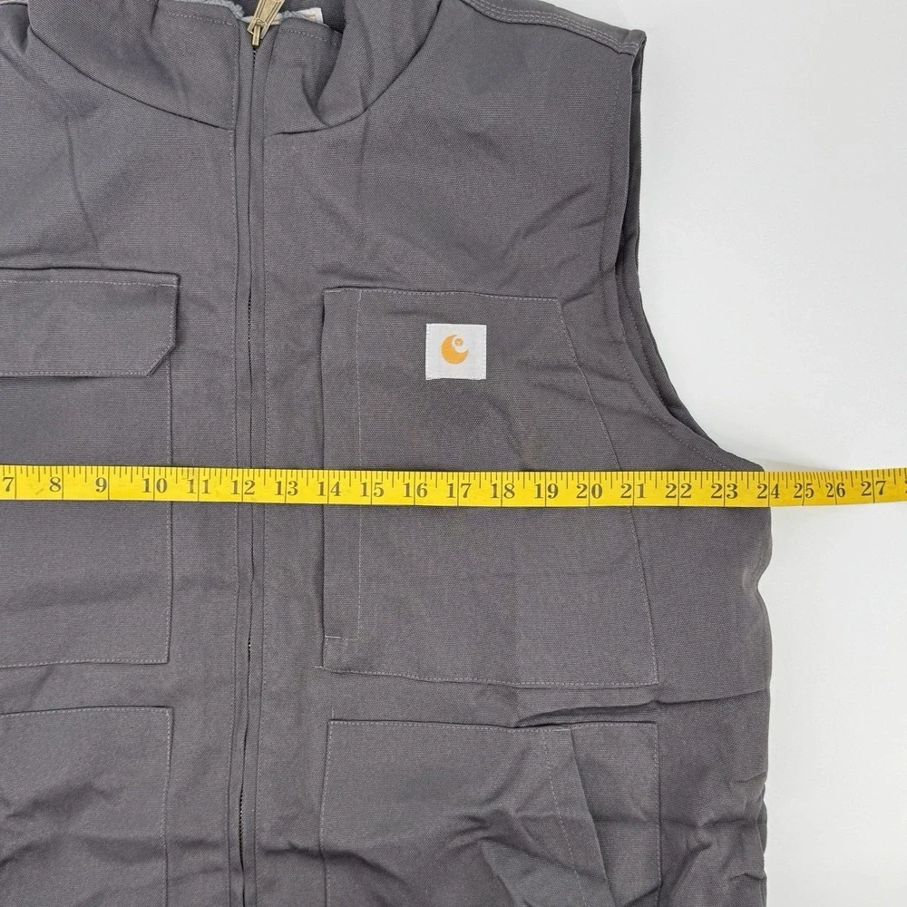 URBAN OUTDOOR Mens Large Gray Sherpa Lined Workwear Utility Vest Tactical Style
